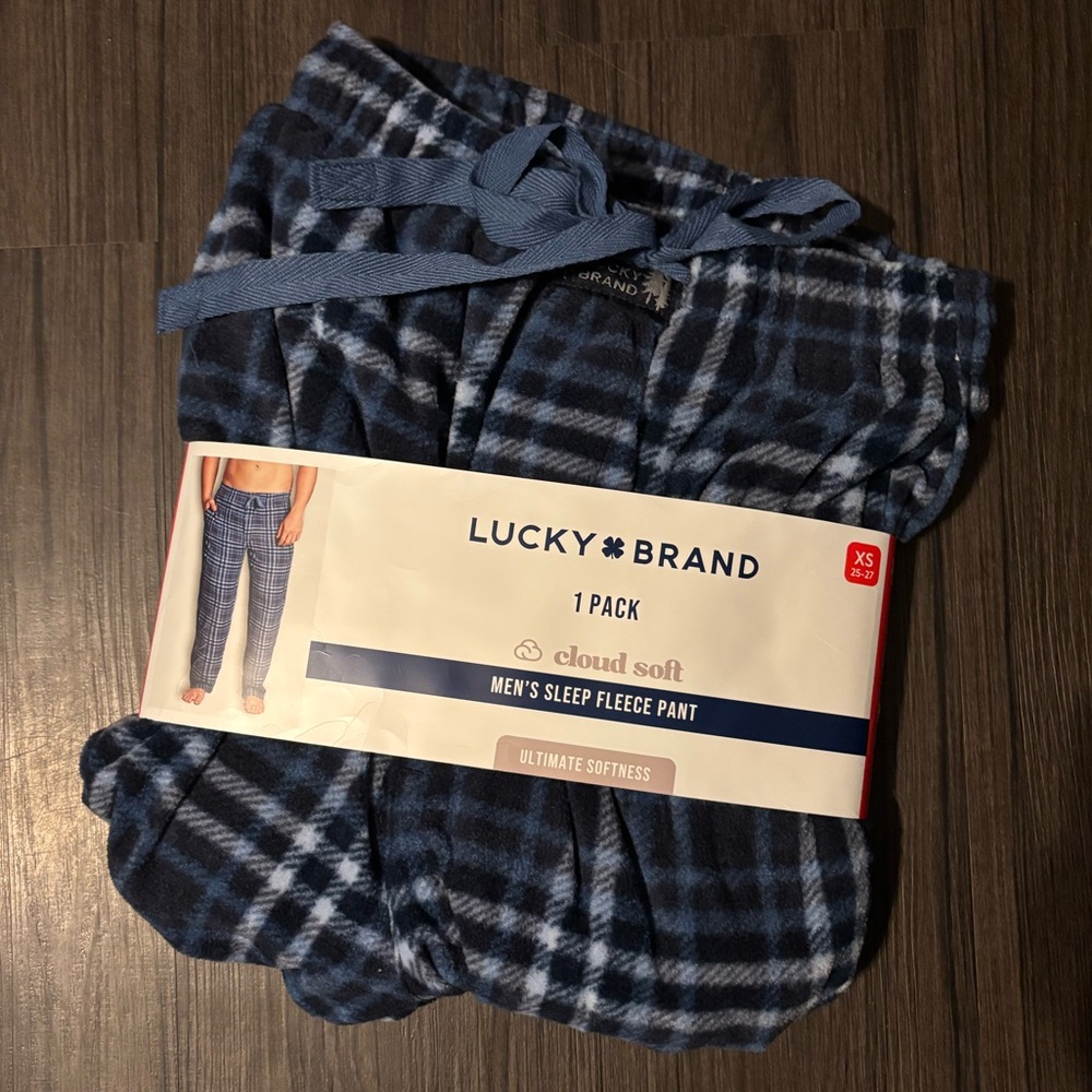 Lucky Brand Men's Plaid Blue Sleep Pants